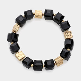 Cube Beaded Stretch Bracelet