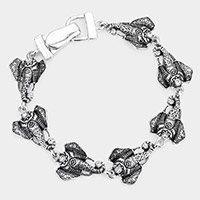 Metal Elephant Link Magnetic Bracelet