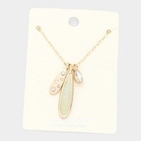 Semi Precious Teardrop Pendant Necklace