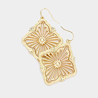 Cut Out Metal Quatrefoil Dangle Earrings