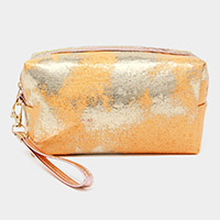 Lurex Ombre Foiled Wristlet Cosmetic Pouch Bag