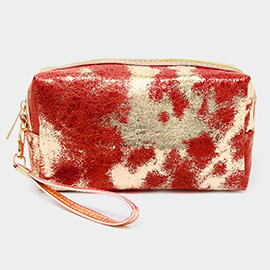 Lurex Ombre Foiled Wristlet Cosmetic Pouch Bag