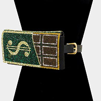 Bling Dollar Sign Chocolate Fanny Pack / Belt / Crossbody Bag