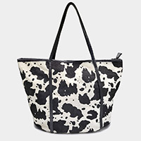 Cow Patterned Faux Leather Shoulder Bag