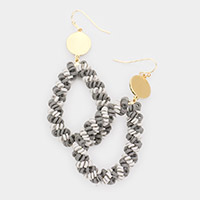 Heishi Beaded Open Teardrop Dangle Earrings