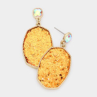 Glittered Hexagon Dangle Earrings