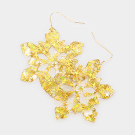 Bling Resin Snowflake Dangle Earrings