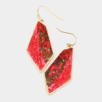 Angled Druzy Dangle Earrings