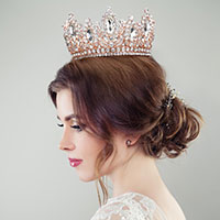 Marquise Stone Accented Pageant Crown Tiara