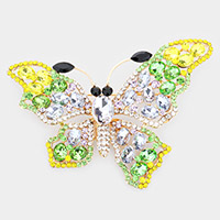 Multi Stone Butterfly Pin Brooch