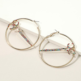 Scissor Centered Hoop Earrings