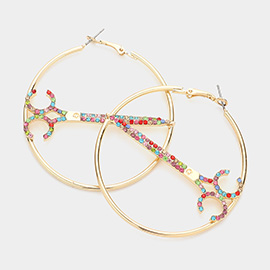 Scissor Centered Hoop Earrings