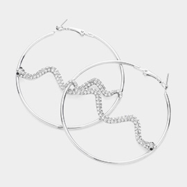 Snake Centered Hoop Earrings