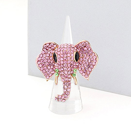 Stone Embellished Elephant Stretch Ring