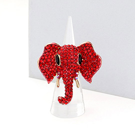 Stone Embellished Elephant Stretch Ring