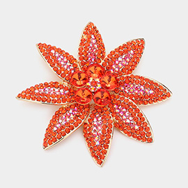 Stone Embellished Flower Pin Brooch