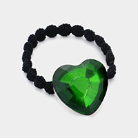 Crystal Heart Accented Stretch  Hair Band