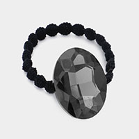 Crystal Oval Accented Stretch Hair Band