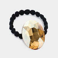 Crystal Oval Accented Stretch Hair Band