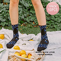 10Pairs - Flower Leaf Patterned Socks