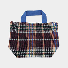 Plaid Check Patterned Tote Bag