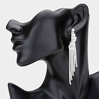 Rhinestone Fringe Dangle Evening Earrings