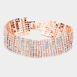 8Rows Rhinestone Evening Bracelet