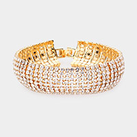 8Rows Rhinestone Pave Evening Bracelet