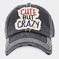 CUTE BUT CRAZY Message Vintage Baseball Cap