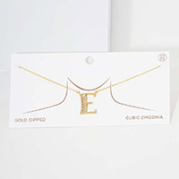 -E- CZ Monogram Pendant Necklace