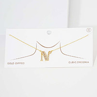 -N- CZ Monogram Pendant Necklace