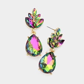 Crystal Teardrop Cluster Vine Evening Earrings