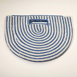 Round Stripped Knitted Woven Tote Bag