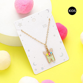 -H- Unicorn Monogram Pendant Kids Necklace