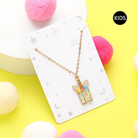 -N- Unicorn Monogram Pendant Kids Necklace