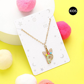 -P- Unicorn Monogram Pendant Kids Necklace