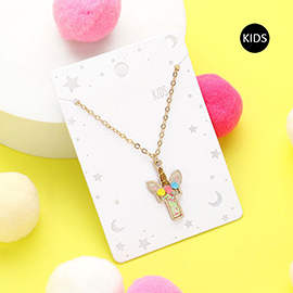 -T- Unicorn Monogram Pendant Kids Necklace