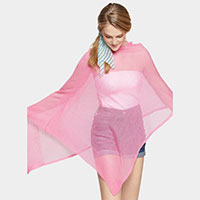 Sheer Asymmetric Knitted Poncho