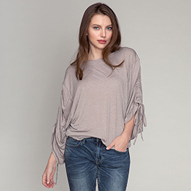 Ruched Tie Sleeves Top