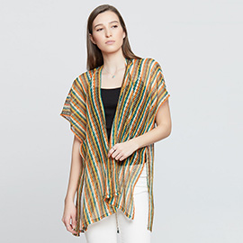 Colorful Striped Cover Up Kimono Poncho