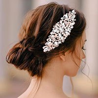 Teardrop Marquise Stone Cluster Hair Comb