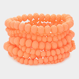 9PCS - Faceted Bead Stretch Bracelets