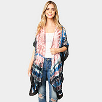 Tie Dye Boho Printed Cover Up Kimono Poncho