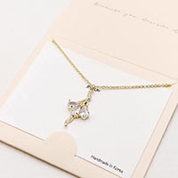 Teardrop CZ Embellished Ballerina Pendant Necklace