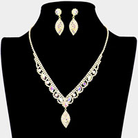 Rhinestone Marquise Accented Necklace