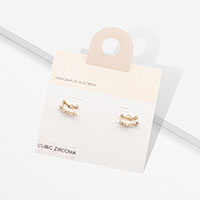 Gemini CZ Embellished Zodiac Sign Stud Earrings