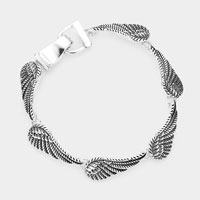 Antique Metal Wing Link Magnetic Bracelet