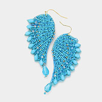 Felt Back Bead Embellished Wing Dangle Earrings