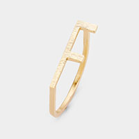 -F- Monogram Brass Metal Ring