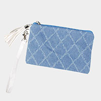 Denim Wristlet Pouch Bag